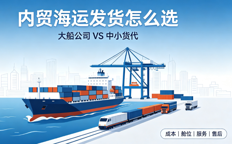 内贸海运发货选大船公司照旧中小货代？？？？？？本钱、舱位、售后全维度比照